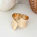 Bangle Manufacturer - OEM/ODM Women's Wide Personality Gold Plated Opening Alloy Geometric