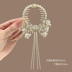 Hair Claw Manufacturer - OEM/ODM Alloy Women Elegant Crystal Rhinestone Flower Ponytail Button