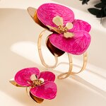 Bangle Bracelet Set Factory - OEM/ODM Fashion Summer Party Exaggerated Oil Dripping Flower