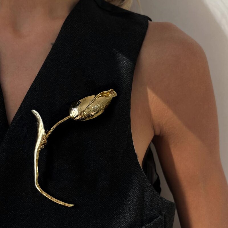 Tulip Brooch Factory - OEM/ODM Exaggerated Large Flower Pin for Women Vintage Party