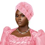 Bonnet Manufacturer - OEM/ODM Nigerian Turban Hat African Flower Designs Crystal Polyester