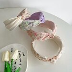 Headband Manufacturer - OEM/ODM Korean Version Mesh Printed Cross Knotted Simple Wide Edge