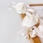 Hair Tie Factory - OEM/ODM French Retro Rose Large Intestine Bow Peal Scrunchies