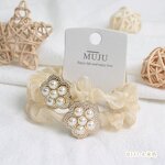 Pearl Hair Rope Manufacturer - OEM/ODM Fashion 2-Piece Set Light Luxury Flower Card Hair Ties