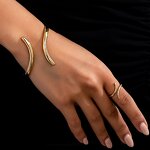 Bracelet Ring Set Manufacturer - OEM/ODM New Alloy Gold Color Geometry Hollow Open