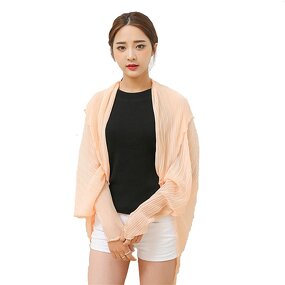 Wrinkled Shawl Factory - OEM/ODM Sunscreen Long Sleeved Ruffled Pleated Chiffon Beach Towel