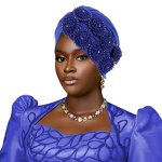 Bonnet Manufacturer - OEM/ODM Nigerian Turban Hat African Flower Designs Crystal Polyester