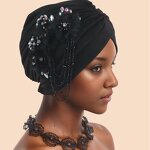 Turban Hat Factory - OEM/ODM New Nigerian Wedding Hijab African Solid Color Flower Tassel