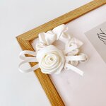 Hair Tie Factory - OEM/ODM French Retro Rose Large Intestine Bow Peal Scrunchies