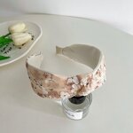 Headband Manufacturer - OEM/ODM Korean Version Mesh Printed Cross Knotted Simple Wide Edge