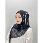 Headscarf Factory - OEM/ODM 2025 New Fashionable Women Tassel Solid Color Nail Bead Flower