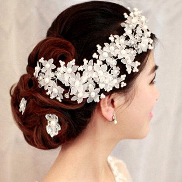 Pearl Wedding Hairband Manufacturer - OEM/ODM Handmade Bridal Forehead Ornament Elegant Sweet