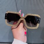 Frameless Sunglasses Manufacturer - OEM/ODM European American One-piece Fashionable square with Diamond