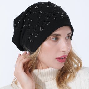 Winter Hat Factory - OEM/ODM European American New Super Soft Rhinestone Windproof