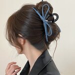 Bow Hair Clip Factory - OEM/ODM Summer Denim Fabric Shark Clip Women's Sweet