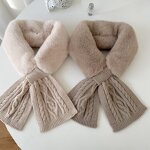 Knitted Scarf Factory - OEM/ODM Women's Warm Cross for Autumn Winter Korean Plush Collar