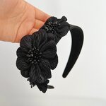 Headpiece Factory - OEM/ODM European American Exaggerated Side Pearl Flower Wide Edge