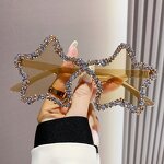 Pentagram Sunglasses Manufacturer - OEM/ODM New European American Diamond studded Frameless for Women