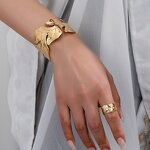 Cuff Bracelets Manufacturer - OEM/ODM Women's Leaf Ethnic Design Metal Geometric Punk