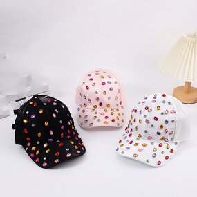 Visor Cap Manufacturer - OEM/ODM New Adult Female Korean Rhinestone Fashion Canvas Hat