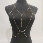 Body Chain Necklace Factory - OEM/ODM Luxury Crystal Rhinestone Hot Selling 18K Gold Plated