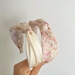 Headband Manufacturer - OEM/ODM Korean Version Mesh Printed Cross Knotted Simple Wide Edge