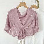 Knitted Shawl Manufacturer - OEM/ODM for Women Paired Spring Summer Wavy Pearl