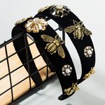 Hairband Factory - OEM/ODM Hot Sell Baroque Rhinestone Pearl Velvet Women Fashion