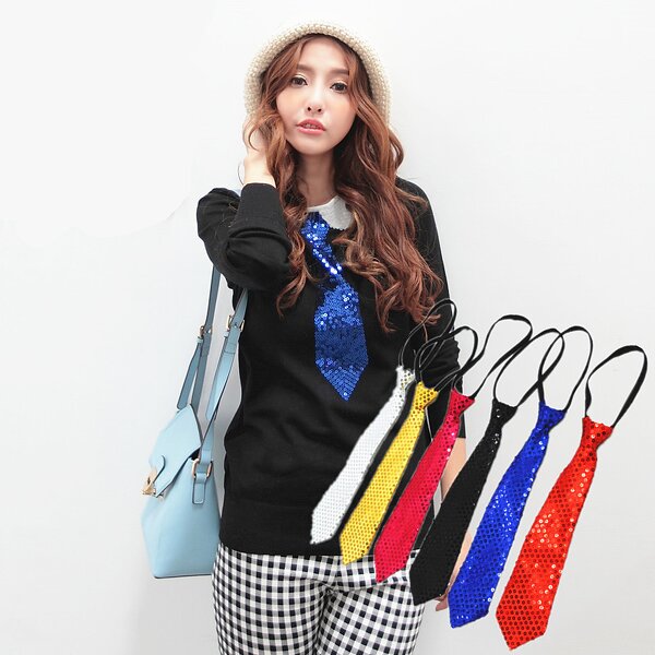 Shinning Tie Factory - OEM/ODM Unisex Sequins for Stage Performance Adjustable Easy Lazy