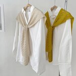 Hollowed Out Shawl Factory - OEM/ODM New Knitted Women Korean Versatile Solid Color Knotted