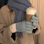 Korean Style Gloves Factory - OEM/ODM Warm Touch Screen Knitted Plus Velvet Thickened Student