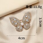 Brooch Manufacturer - OEM/ODM Bling Crystal Zircon Forest Series Butterfly Pearl Clothing