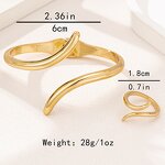 Bracelet Ring Set Manufacturer - OEM/ODM New Alloy Gold Color Geometry Hollow Open