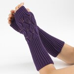 Fingerless Gloves Factory - OEM/ODM Fashion New Hollow Out Leaves Knitted Wrist Arm