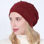 Winter Hat Factory - OEM/ODM European American New Super Soft Rhinestone Windproof