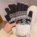 Touch Screen Gloves Factory - OEM/ODM Knitted Women Autumn Winter Warm Outdoor Plus Thickened