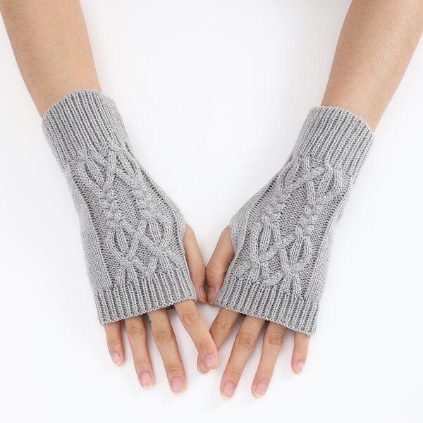 Knit Wrist Mittens Manufacturer - OEM/ODM Women Warm Gloves With Thumb Hole Winter Arm Warmer