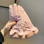 Winter Gloves Factory - OEM/ODM Wholesale Ladies Warm Plush Lining with Bow for Cycling