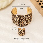 Open Bracelet Set Manufacturer - OEM/ODM Exaggerated Metal Wide Leopard Print Ring Gold