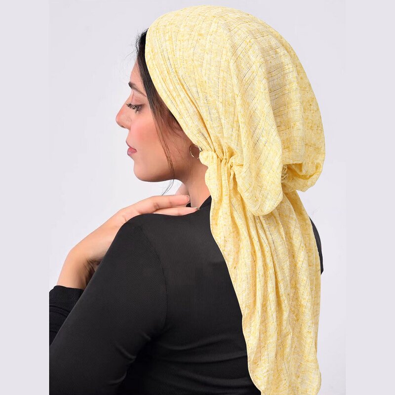 Headscarf Manufacturer - OEM/ODM New Style Fashion Pretied Striped Design Adjustable Plain