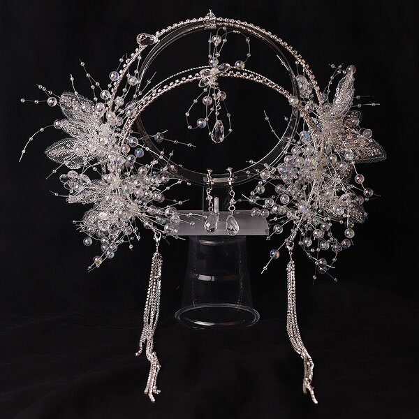 Bridal Crown Factory - OEM/ODM French Style Fashionable Crystal Tassel High-end Dress