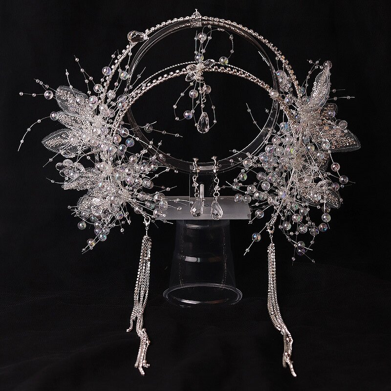 Bridal Crown Factory - OEM/ODM French Style Fashionable Crystal Tassel High-end Dress