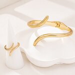 Bracelet Ring Set Manufacturer - OEM/ODM New Alloy Gold Color Geometry Hollow Open