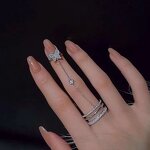 Diamond Ring Factory - OEM/ODM Women's Fashionable butterfly Tassel Niche Design Super Ins Sparkling