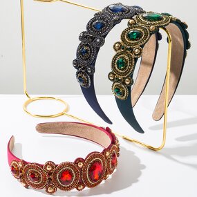 Headband Factory - OEM/ODM Wholesale Retro Baroque Fashion Luxury Colored Rhinestone