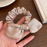Hair Accessories Manufacturer - OEM/ODM Fashion Satin Bow Solid Color Elastic Scrunchies