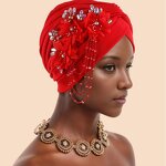 Turban Hat Factory - OEM/ODM New Nigerian Wedding Hijab African Solid Color Flower Tassel