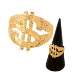 Open Bracelet Factory - OEM/ODM Punk Hip Hop Dollar Sign Ring Set Exaggerated Personality