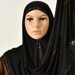 Muslim Shawl Factory - OEM/ODM Fashionable Rhinestone Women Chiffon Versatile Solid Color