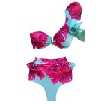 Swimwear Manufacturer - OEM/ODM Flower Fruit Printed Women Sexy High Waist Two Piece Ruffle